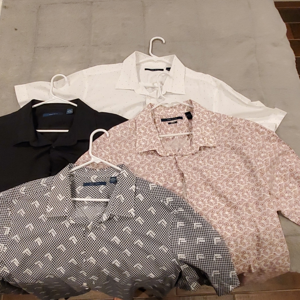Mens 4 cotton Perry Ellis short sleeve shirts